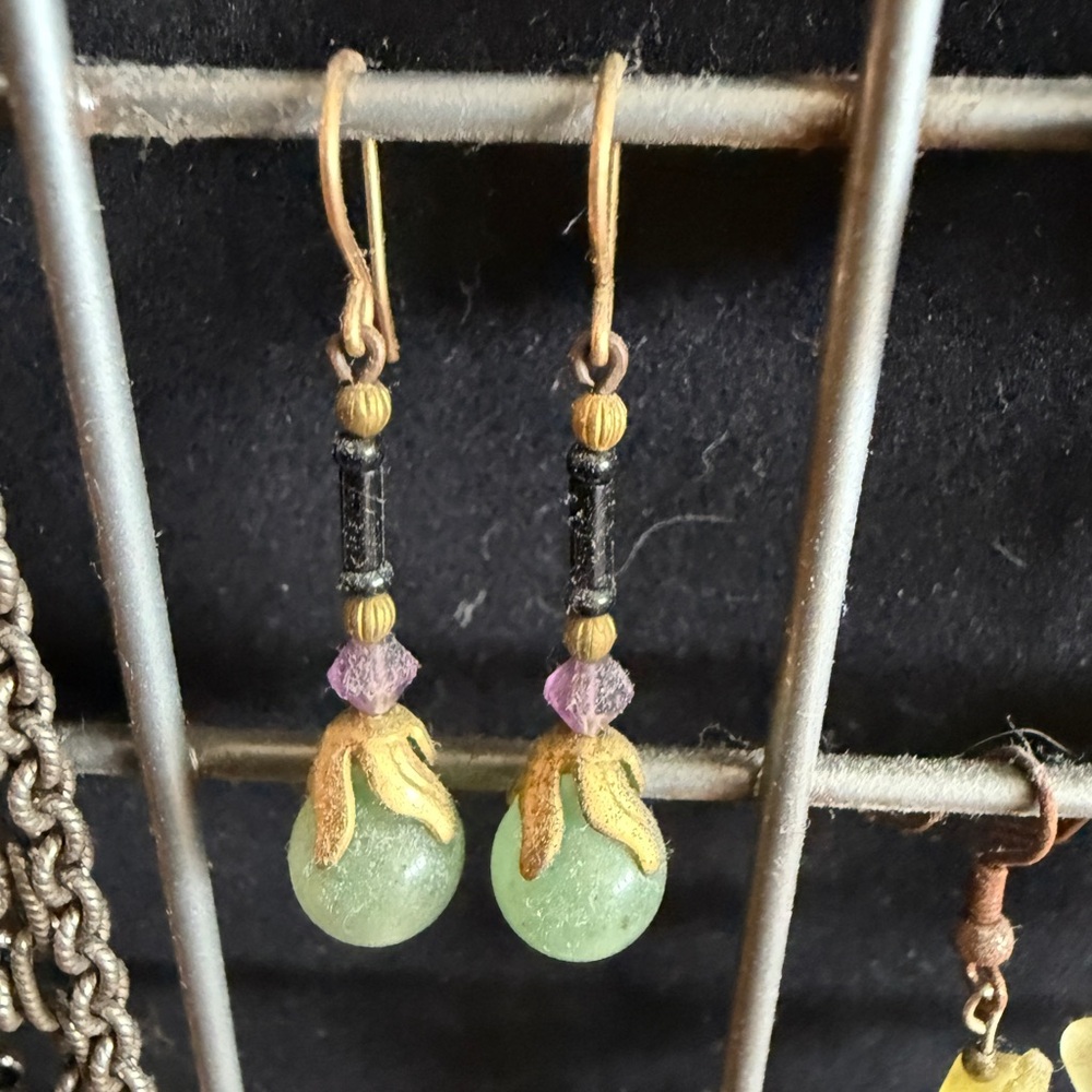 Vintage Jade Dangle Earrings